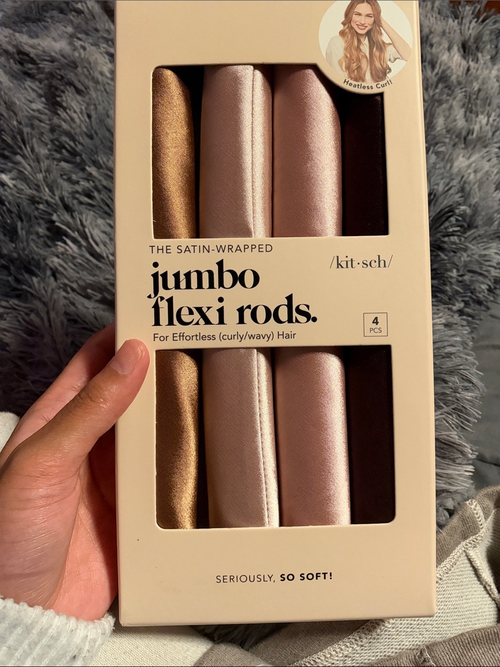 Kitsch Satin-Wrapped Jumbo Flexi Rods - Rose Pink & Gold